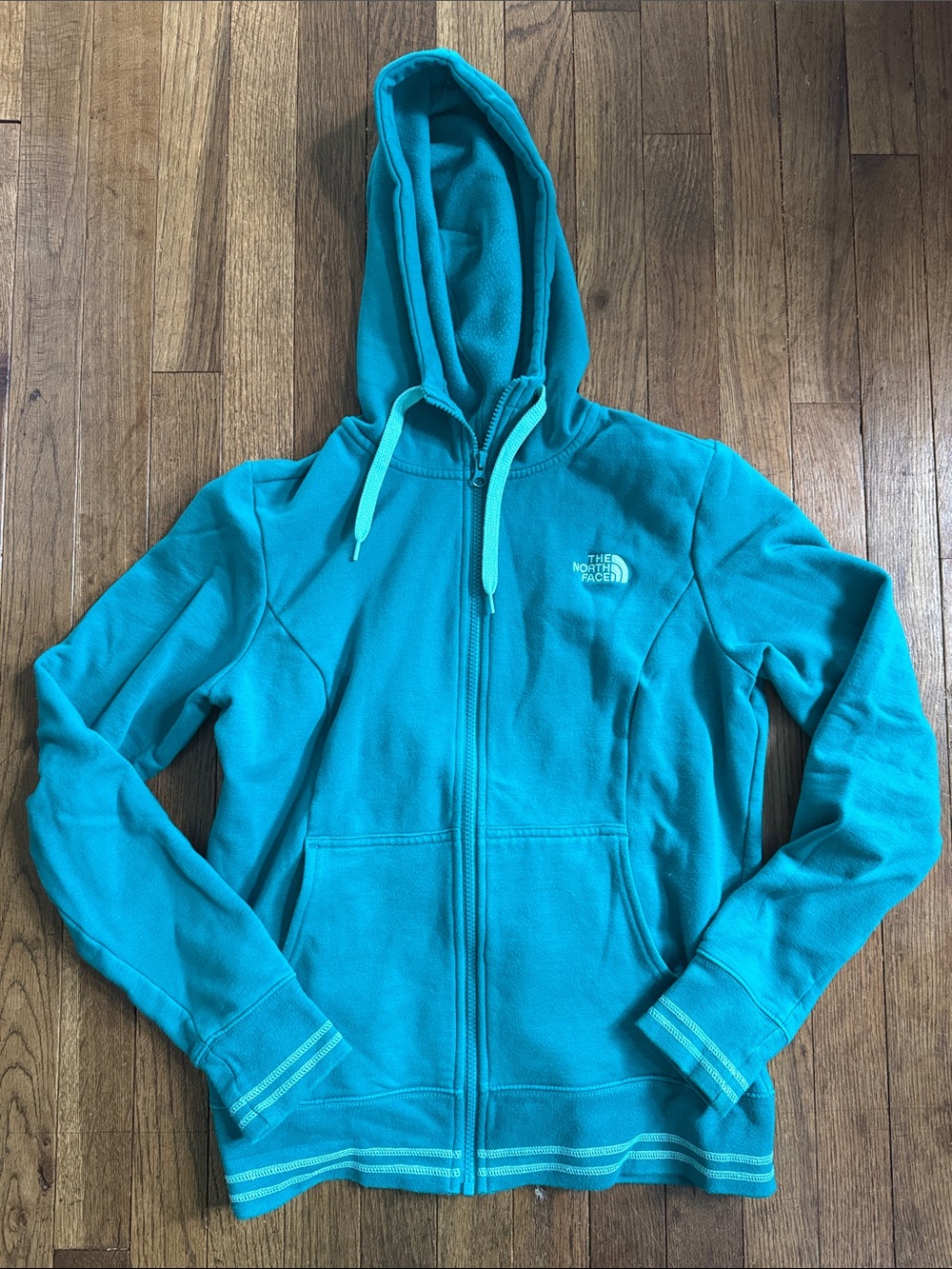The North Face Women's Teal Green Zip-Up Hoodie Jacket